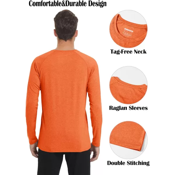 MAGNIVIT Long Sleeve Shirts for Men UPF 50 Rash Guard Shirt Running Swimming Fishing Quick Dry Outdoor Performance TopOrange