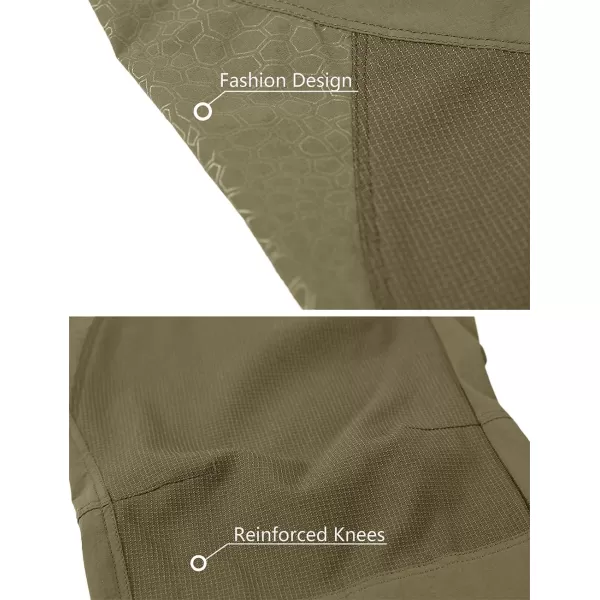 MAGNIVIT Mens 34 Capri Pants Below Knee Quick Dry Lightweight Hiking Cargo Long ShortsNo BeltKhaki