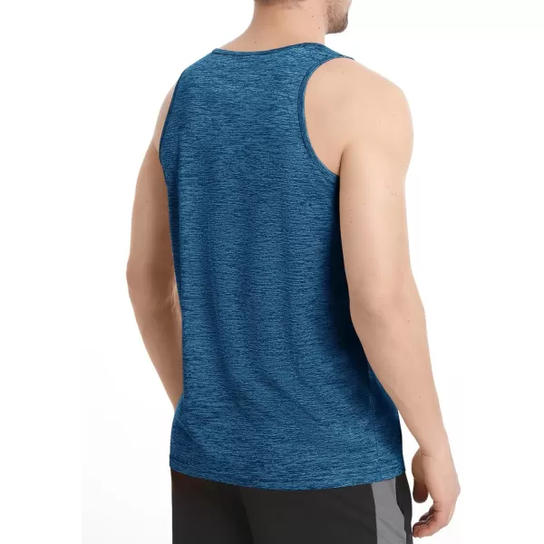 MAGNIVIT Mens Activewear Tank Tops Sleeveless Training Workout Shirts Quick Dry Muscle Bodybuilding Running Gym T ShirtMedium Blue