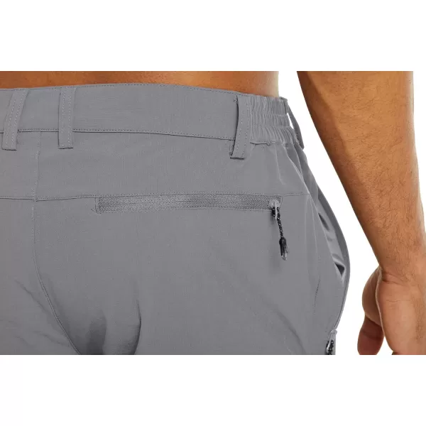 MAGNIVIT Mens Cargo Shorts with 5 Pockets 34 Below Knee Hiking Mountain Bike ShortsLight Grey