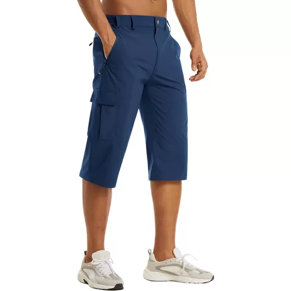 MAGNIVIT Mens Cargo Shorts with 5 Pockets 34 Below Knee Hiking Mountain Bike ShortsRoyal Blue