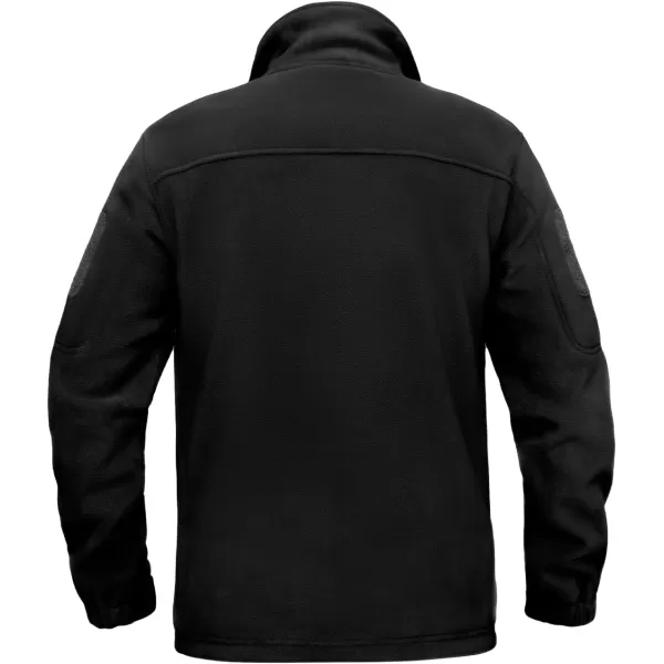 MAGNIVIT Mens Full Zip Tactical Fleece Jacket Fall Winter Windproof Soft Polar Coats with 5 Zip PocketsBlack