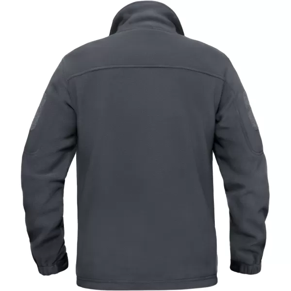 MAGNIVIT Mens Full Zip Tactical Fleece Jacket Fall Winter Windproof Soft Polar Coats with 5 Zip PocketsDark Grey