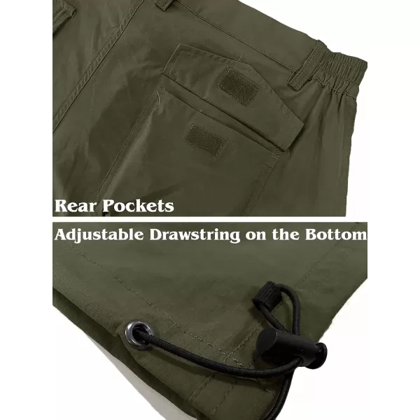 MAGNIVIT Mens Hiking Shorts with 7 Pockets 34 Below Knee Quick Dry Long Cargo Work Cycling ShortsArmy Green