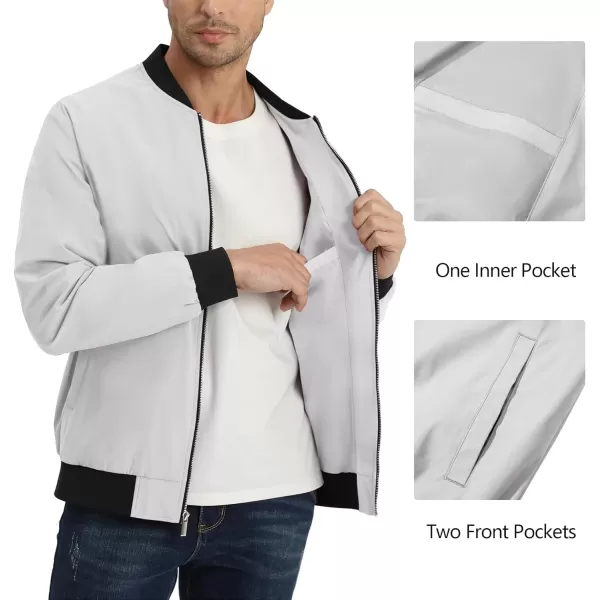 MAGNIVIT Mens Lightweight Jackets Full Zipper Lightweight Jackets Softshell Windproof Coat Casual Athletic WinbreakerWhite