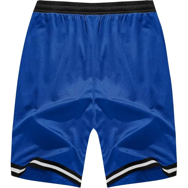 MAGNIVIT Mens Mesh Basketball Shorts Athletic Gym Workout Running Short with Zipper PocketsBlue