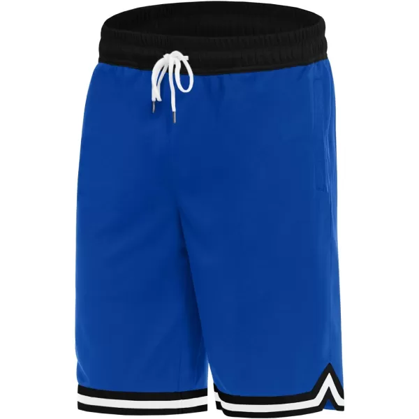 MAGNIVIT Mens Mesh Basketball Shorts Athletic Gym Workout Running Short with Zipper PocketsBlue