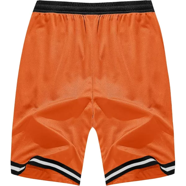 MAGNIVIT Mens Mesh Basketball Shorts Athletic Gym Workout Running Short with Zipper PocketsOrange