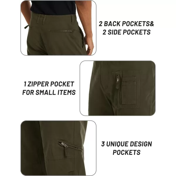 MAGNIVIT Mens Military Cargo Casual Pants Breathable Cotton MultiPockets Tactical Outdoor Work PantsArmy Green