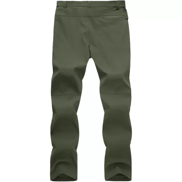 MAGNIVIT Mens Outdoor Hiking Pants Water Resistant 4 Zip Pockets Reinforced Knees PantsGreen