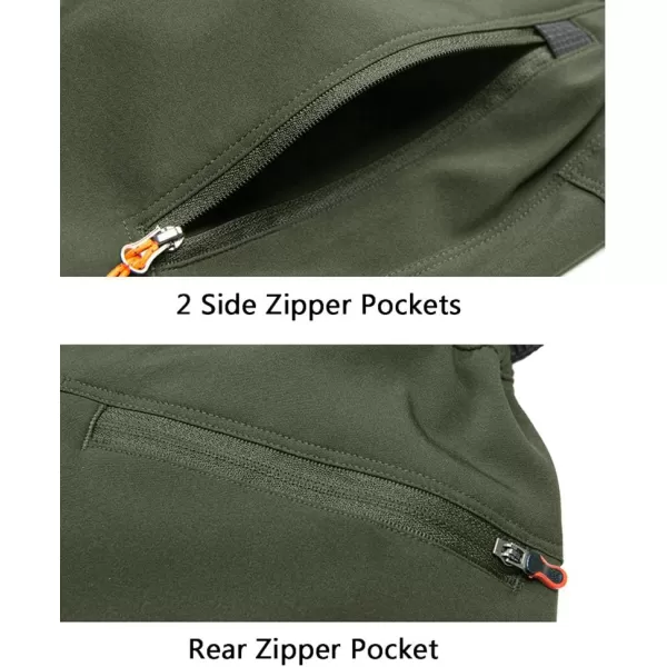 MAGNIVIT Mens Outdoor Hiking Pants Water Resistant 4 Zip Pockets Reinforced Knees PantsGreen