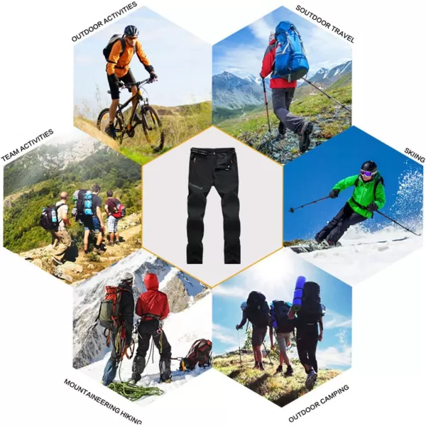 MAGNIVIT Mens Outdoor Hiking Pants Water Resistant 4 Zip Pockets Reinforced Knees PantsGreen