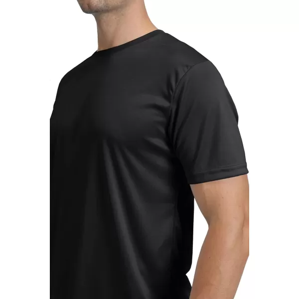 MAGNIVIT Mens Quick Dry UPF 50 TShirt Short Sleeve Athletic Shirts Moisture Wicking Running Workout TeeBlack