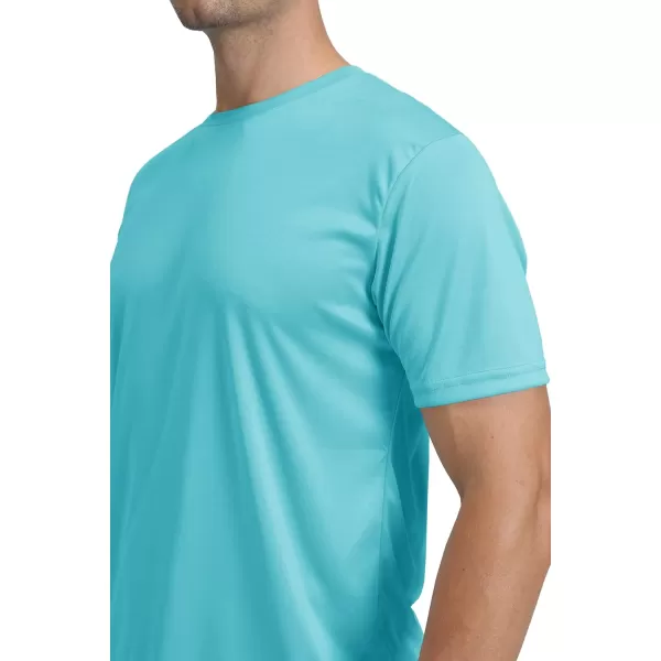 MAGNIVIT Mens Quick Dry UPF 50 TShirt Short Sleeve Athletic Shirts Moisture Wicking Running Workout TeeLake Blue