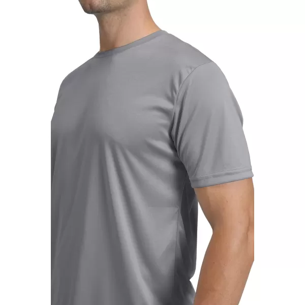 MAGNIVIT Mens Quick Dry UPF 50 TShirt Short Sleeve Athletic Shirts Moisture Wicking Running Workout TeeLight Grey