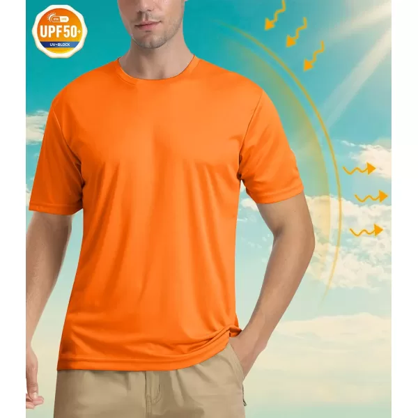 MAGNIVIT Mens Quick Dry UPF 50 TShirt Short Sleeve Athletic Shirts Moisture Wicking Running Workout TeeOrange