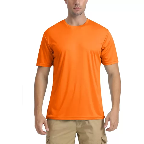 MAGNIVIT Mens Quick Dry UPF 50 TShirt Short Sleeve Athletic Shirts Moisture Wicking Running Workout TeeOrange