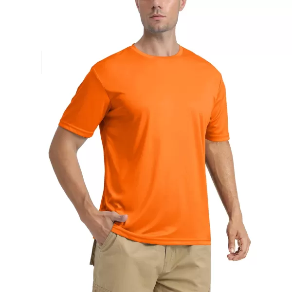 MAGNIVIT Mens Quick Dry UPF 50 TShirt Short Sleeve Athletic Shirts Moisture Wicking Running Workout TeeOrange