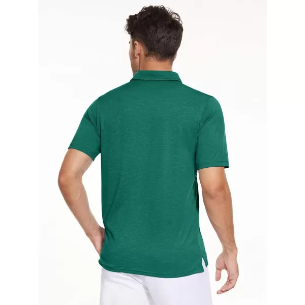 MAGNIVIT Mens Short Sleeve Polo Shirts Lightweight Golf Polo Shirt Moisture Wicking Casual Quick Dry Tennis Fishing T ShirtEmerald Green