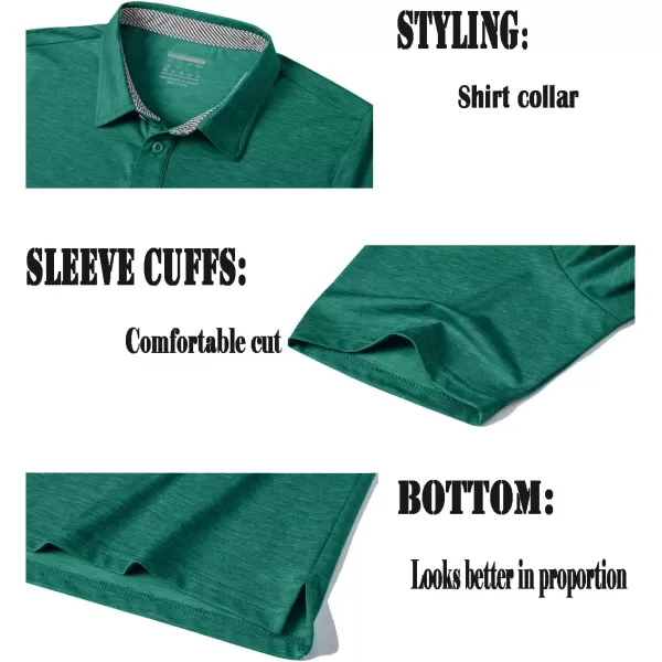 MAGNIVIT Mens Short Sleeve Polo Shirts Lightweight Golf Polo Shirt Moisture Wicking Casual Quick Dry Tennis Fishing T ShirtEmerald Green