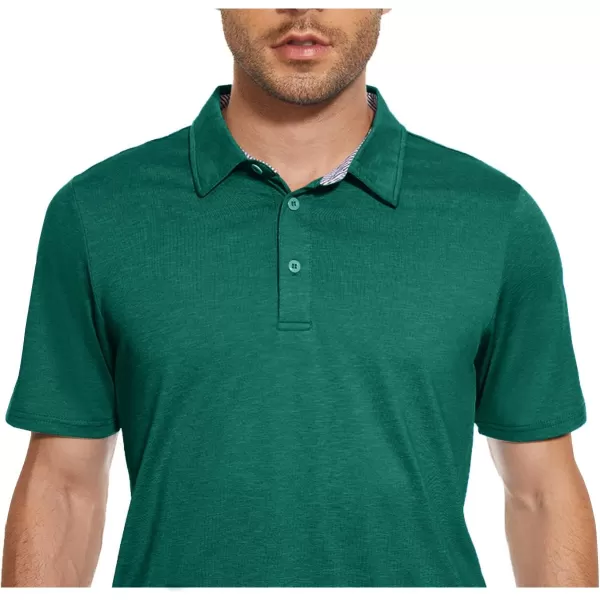 MAGNIVIT Mens Short Sleeve Polo Shirts Lightweight Golf Polo Shirt Moisture Wicking Casual Quick Dry Tennis Fishing T ShirtEmerald Green