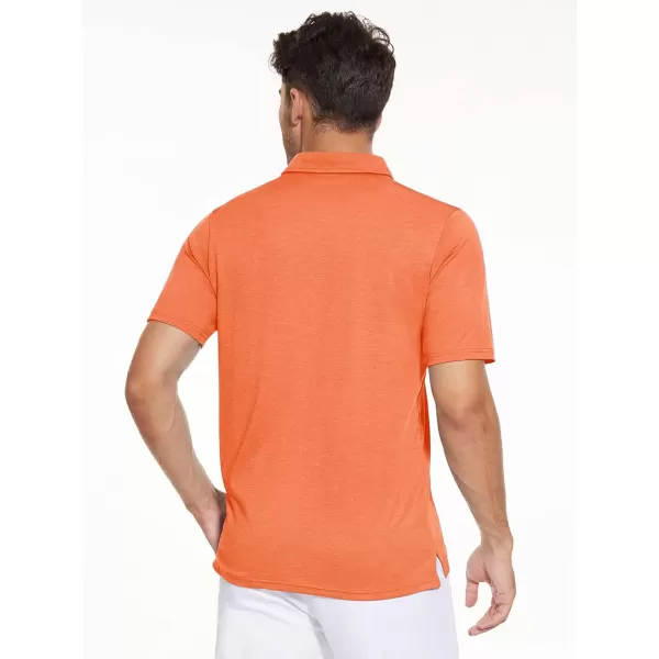 MAGNIVIT Mens Short Sleeve Polo Shirts Lightweight Golf Polo Shirt Moisture Wicking Casual Quick Dry Tennis Fishing T ShirtOrange