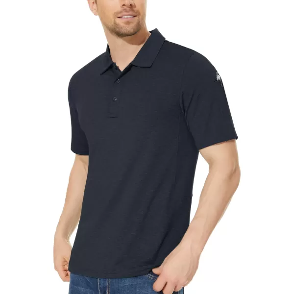 MAGNIVIT Mens Short Sleeve Polo Shirts with 3 Buttons Lightweight Golf Polo Shirt Casual Pique Quick Dry Tennis T ShirtBlack