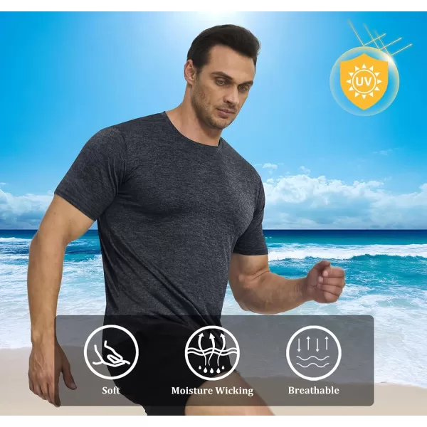 MAGNIVIT Mens Short Sleeve TShirt Quick Dry Sun Protection Shirts Lightweight Breathable Athletic Workout TeeBlack