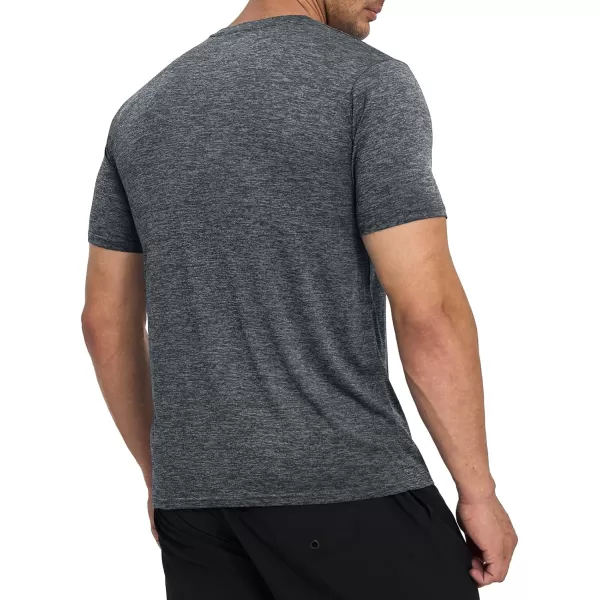 MAGNIVIT Mens Short Sleeve TShirt Quick Dry Sun Protection Shirts Lightweight Breathable Athletic Workout TeeDark Grey