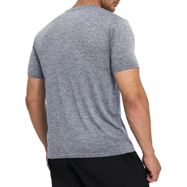 MAGNIVIT Mens Short Sleeve TShirt Quick Dry Sun Protection Shirts Lightweight Breathable Athletic Workout TeeLight Grey