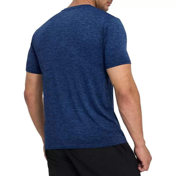 MAGNIVIT Mens Short Sleeve TShirt Quick Dry Sun Protection Shirts Lightweight Breathable Athletic Workout TeeNavy Blue