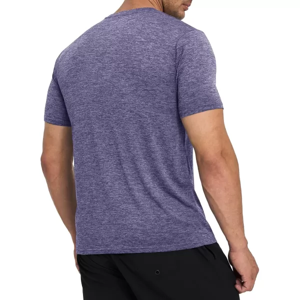 MAGNIVIT Mens Short Sleeve TShirt Quick Dry Sun Protection Shirts Lightweight Breathable Athletic Workout TeePurple