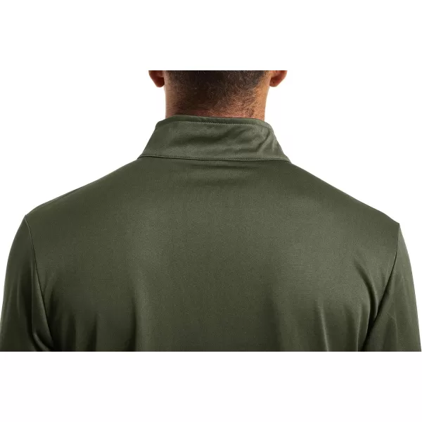 MAGNIVIT Mens Tactical Shirts 12 Zip Athletic Shirts Fall Long Sleeve Running Hiking Golf Polo ShirtsArmy Green