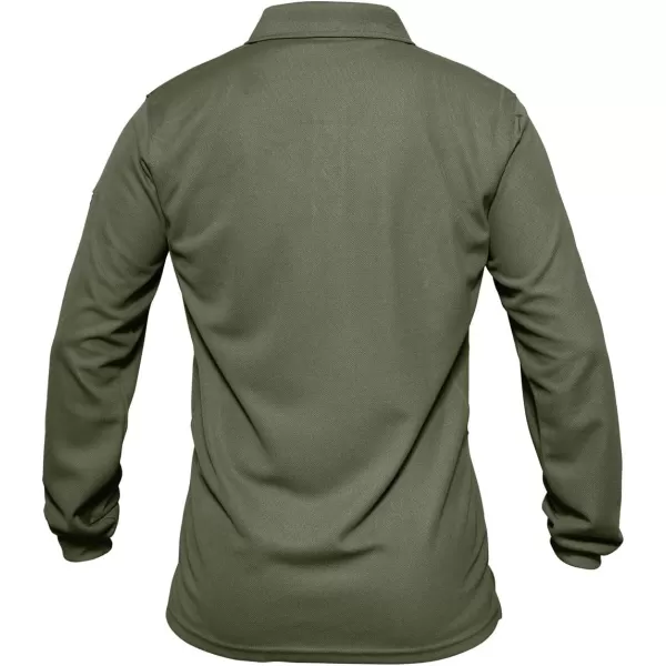 MAGNIVIT Mens Tactical Short and Long Sleeve Polo Shirts Outdoor Performance Military Cargo TShirtsArmy Greenlong