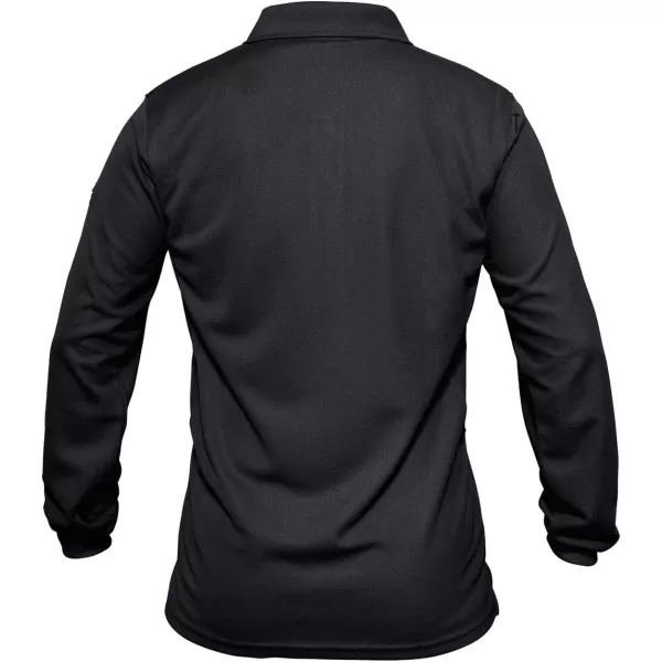 MAGNIVIT Mens Tactical Short and Long Sleeve Polo Shirts Outdoor Performance Military Cargo TShirtsBlacklong