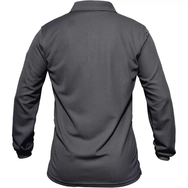 MAGNIVIT Mens Tactical Short and Long Sleeve Polo Shirts Outdoor Performance Military Cargo TShirtsGreylong