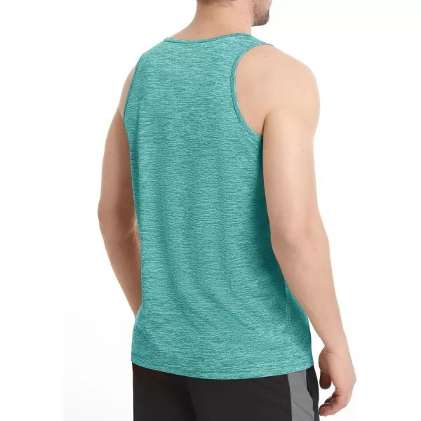 MAGNIVIT Mens Tank Top Performance Sleeveless Gym Workout Boxing Shirts Quick Dry Bodybuilding Crewneck Plain Muscle TeeLight Green