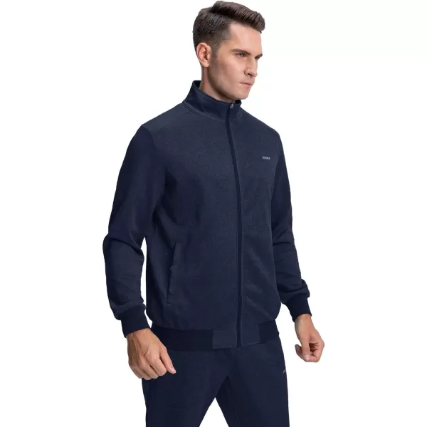 MAGNIVIT Mens Tracksuit Set Full Zip Long Sleeve Jogging Running Sweatsuits1 Blue