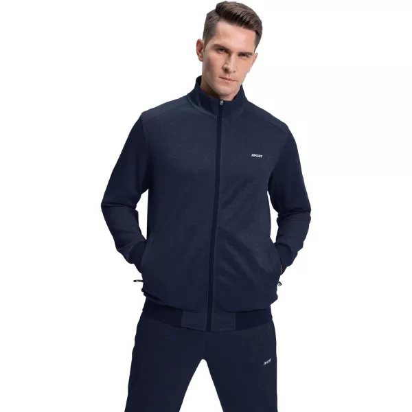 MAGNIVIT Mens Tracksuit Set Full Zip Long Sleeve Jogging Running Sweatsuits1 Blue