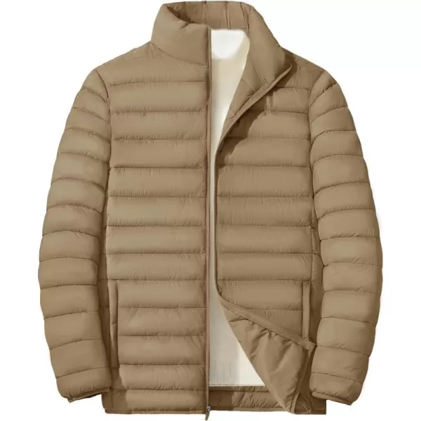 MAGINVIT Mens Puffer Jackets Lightweight Warm Windproof Coat WaterRepellent Windbreaker Quilted Jacket Winter Fall SpringKhaki