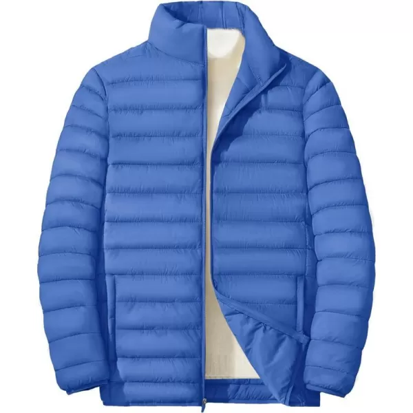 MAGINVIT Mens Puffer Jackets Lightweight Warm Windproof Coat WaterRepellent Windbreaker Quilted Jacket Winter Fall SpringLight Blue