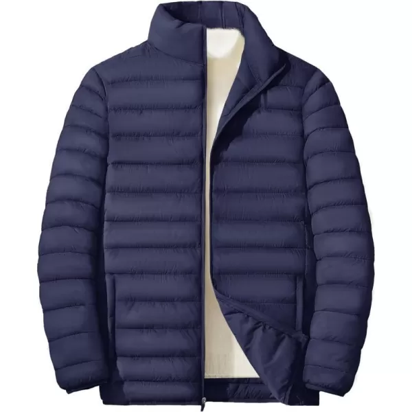 MAGINVIT Mens Puffer Jackets Lightweight Warm Windproof Coat WaterRepellent Windbreaker Quilted Jacket Winter Fall SpringNavy Blue