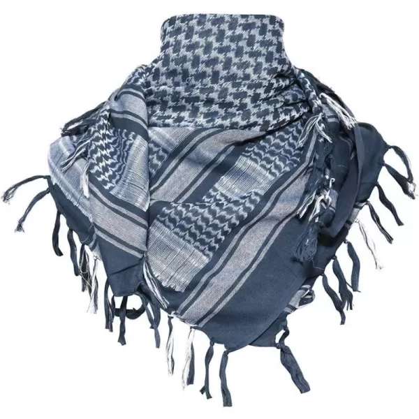 MAGNIVIT Cotton Keffiyeh Tactical Desert Scarf Wrap Shemagh Head Neck Arab ScarfBlue