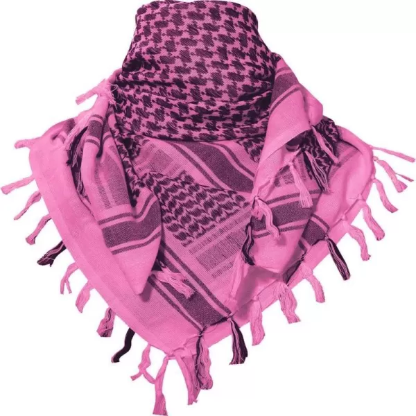 MAGNIVIT Cotton Keffiyeh Tactical Desert Scarf Wrap Shemagh Head Neck Arab ScarfRose Red