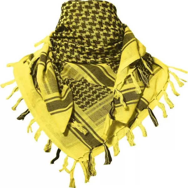 MAGNIVIT Cotton Keffiyeh Tactical Desert Scarf Wrap Shemagh Head Neck Arab ScarfYellow