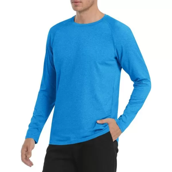 MAGNIVIT Long Sleeve Shirts for Men UPF 50 Rash Guard Shirt Running Swimming Fishing Quick Dry Outdoor Performance TopSea Blue