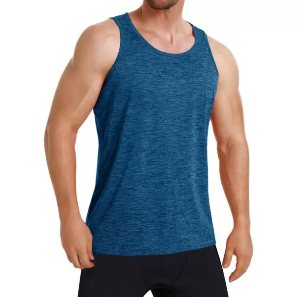 MAGNIVIT Mens Activewear Tank Tops Sleeveless Training Workout Shirts Quick Dry Muscle Bodybuilding Running Gym T ShirtMedium Blue