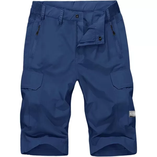 MAGNIVIT Mens Cargo Shorts with 5 Pockets 34 Below Knee Hiking Mountain Bike ShortsRoyal Blue