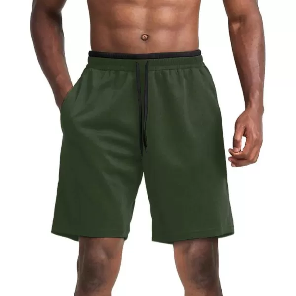 MAGNIVIT Mens Lightweight Mesh Shorts with Pockets Breathable Running Workout Gym Shorts119 Army Green