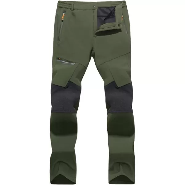 MAGNIVIT Mens Outdoor Hiking Pants Water Resistant 4 Zip Pockets Reinforced Knees PantsGreen